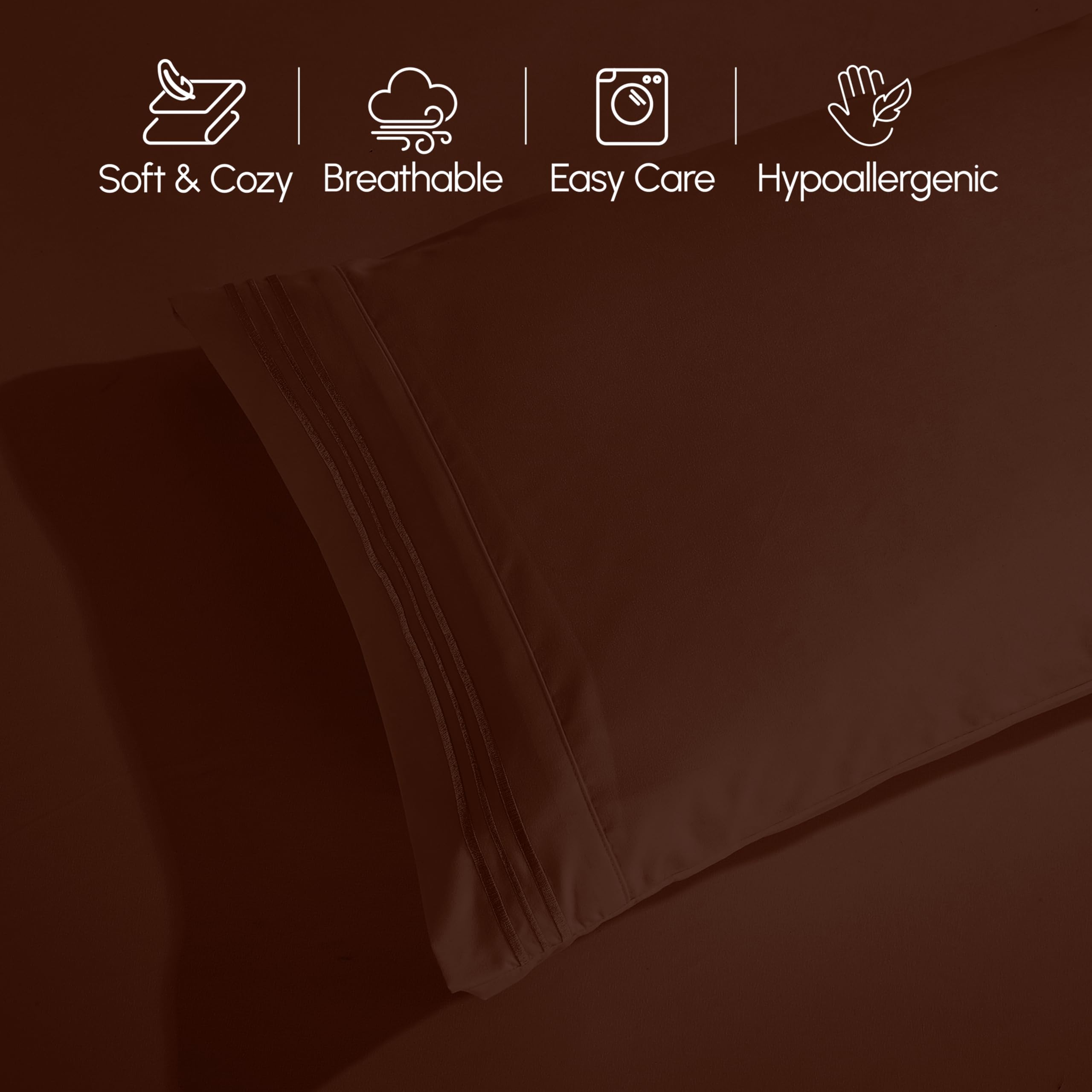 Elegant Comfort made bed in bedroom showing hotel-quality look and feel