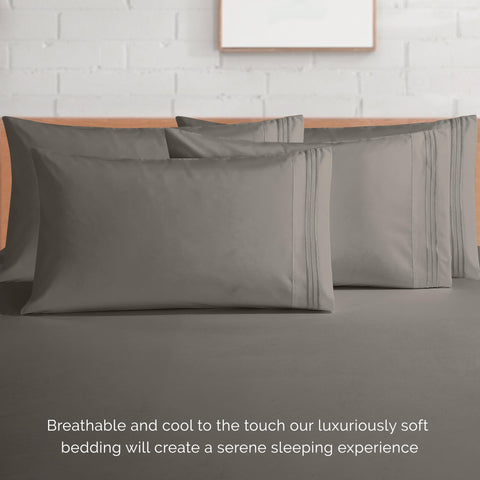 Elegant Comfort bedroom lifestyle staged to show cozy, breathable sleep