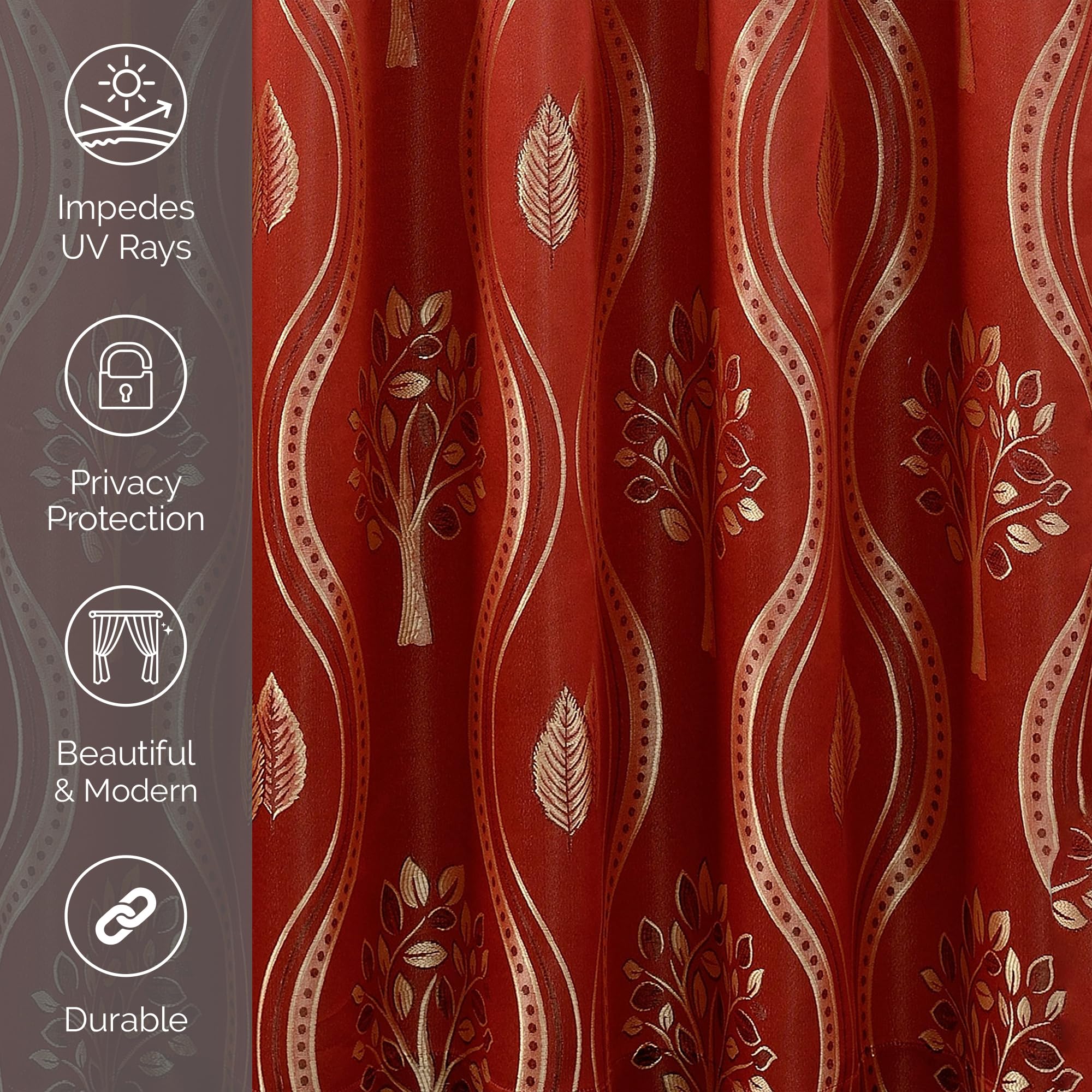 Elegant Comfort care label and texture close-up showing easy-care durability benefit