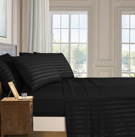 Elegant Comfort close-up of dobby stripe texture highlighting soft, hotel-like feel
