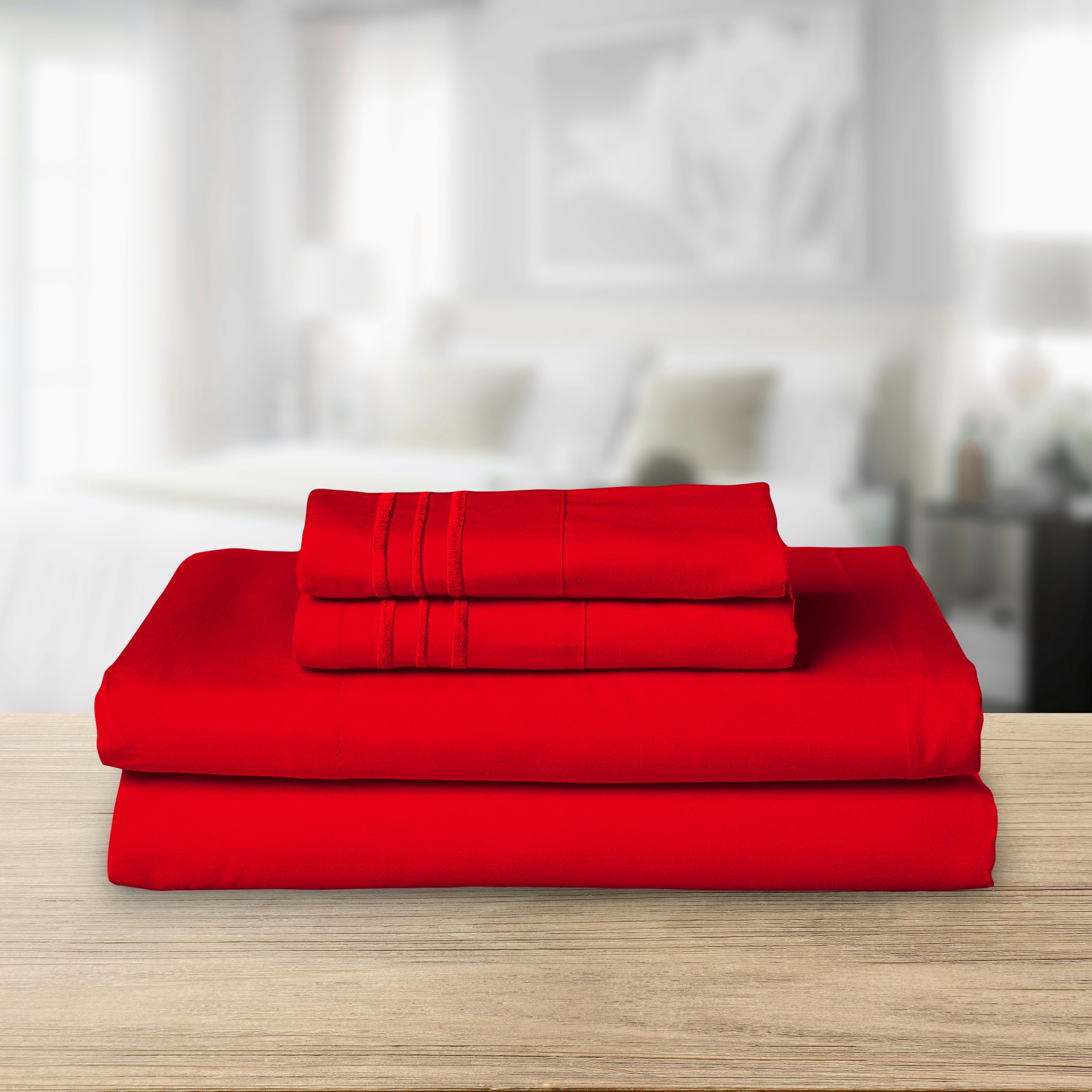 Elegant Comfort close-up of three-line embroidery on pillowcase benefit: refined visual detail