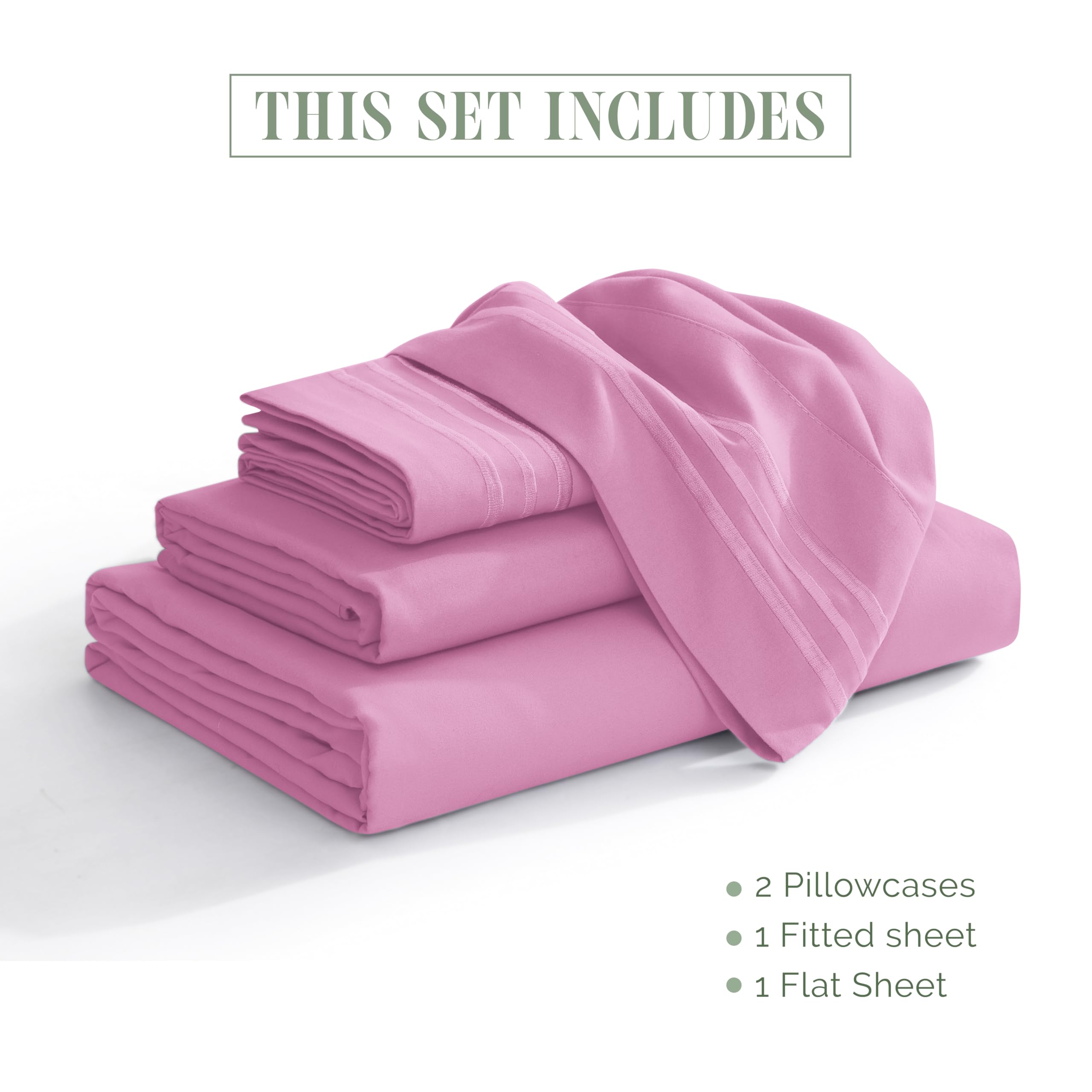 Elegant Comfort pillowcase close-up with three-line embroidery adding refined accent