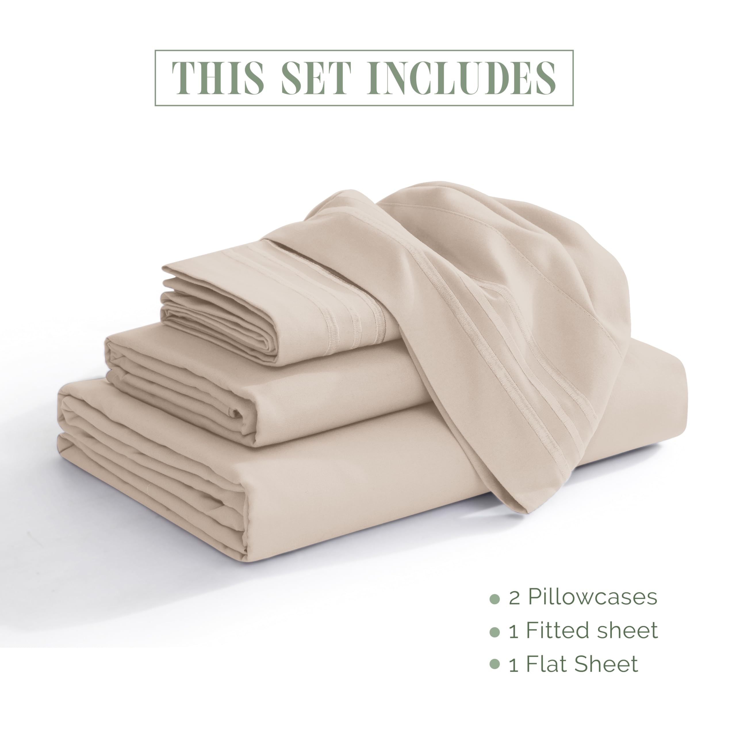 Elegant Comfort fitted sheet deep pocket close-up showing secure fit benefit