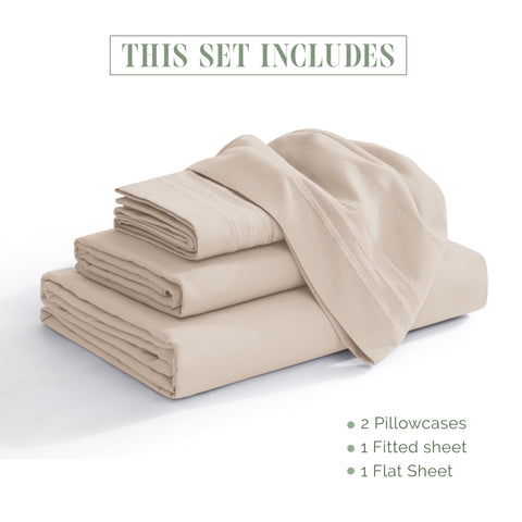 Elegant Comfort fitted sheet deep pocket close-up showing secure fit benefit