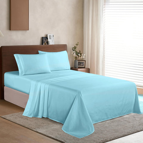 Elegant Comfort fitted sheet deep pocket detail demonstrating snug fit for up to 16 inch mattress