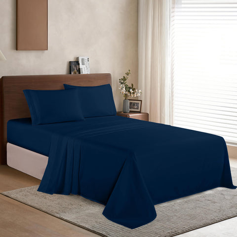 Elegant Comfort fitted sheet deep pocket demonstrating secure fit and stay-put benefit