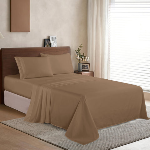 Elegant Comfort elastic edge detail on fitted sheet demonstrating secure fit