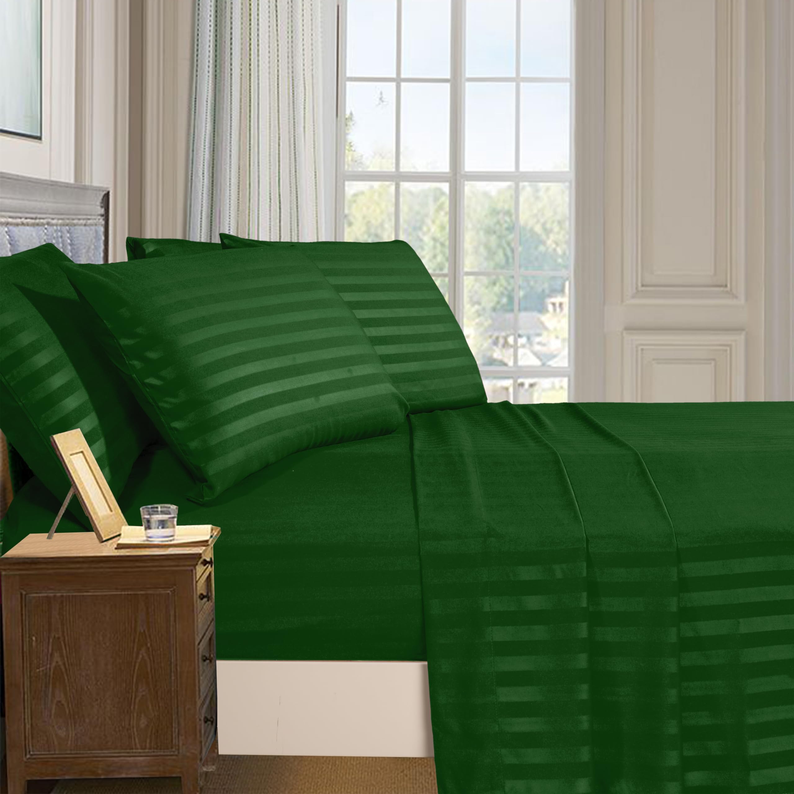 Elegant Comfort fitted sheet pocket close-up showing smart storage convenience