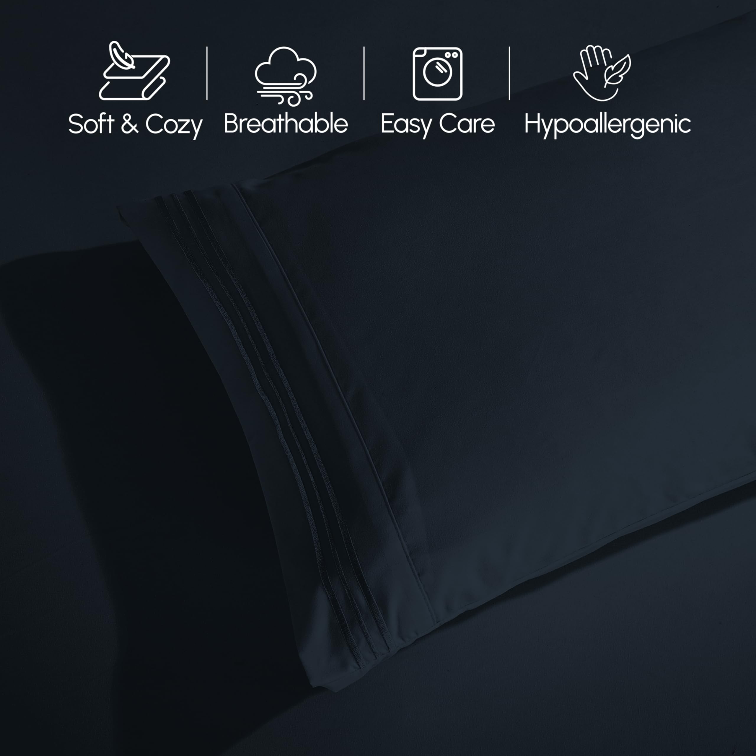 Elegant Comfort flat sheet draped on bed illustrating elegant bedroom look