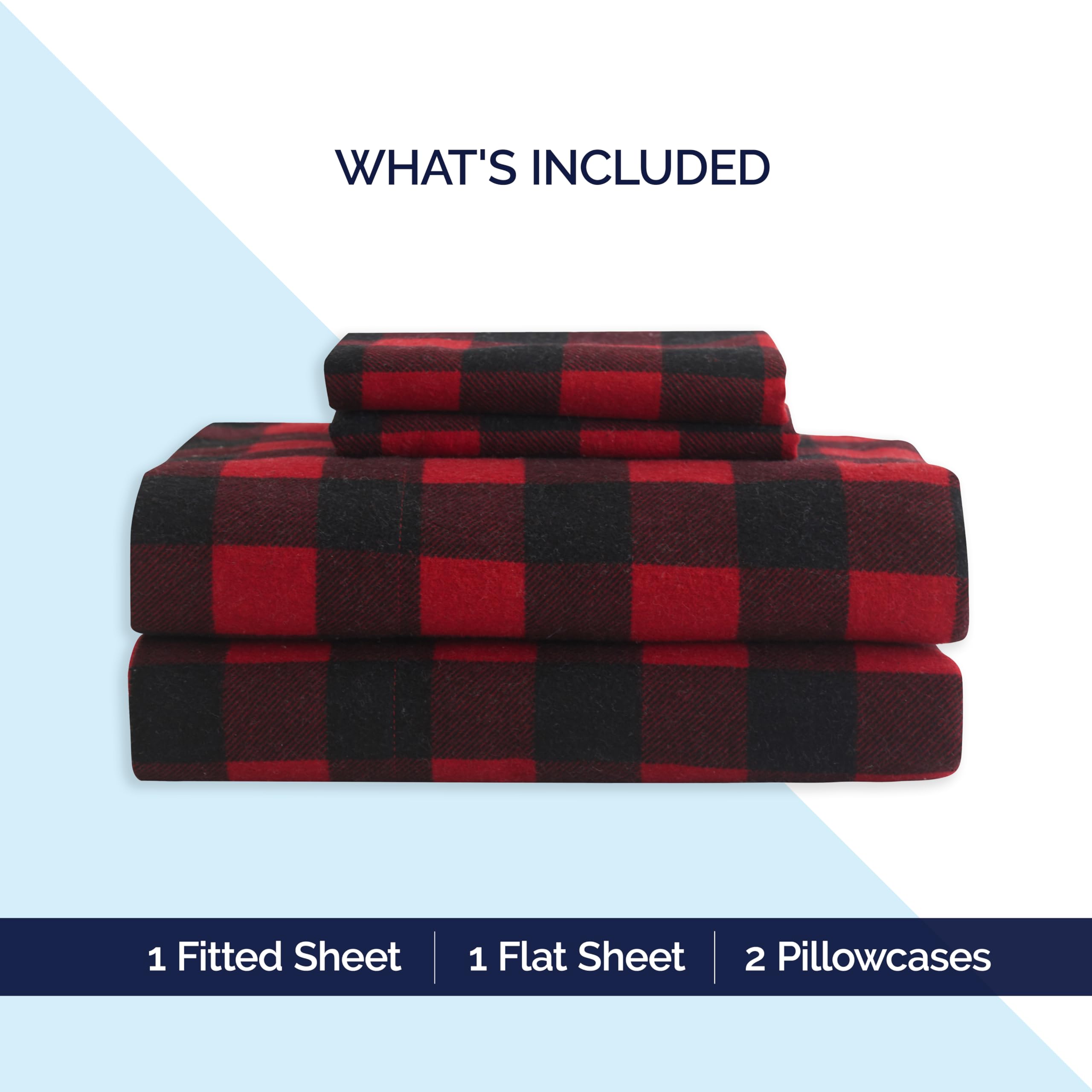 Elegant Comfort folded flat sheet showing full-size dimensions and neat finish