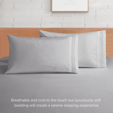 Elegant Comfort flat sheet laid flat showing king dimensions and smooth finish