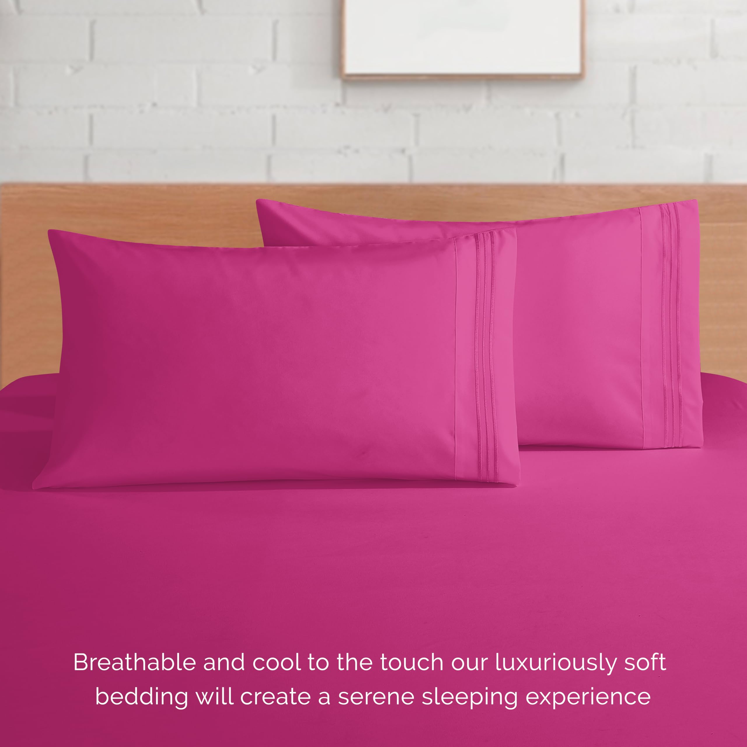 Elegant Comfort flat sheet laid out to show full queen dimensions and coverage