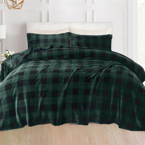 Elegant Comfort flat sheet spread on bed demonstrating full coverage and cozy look