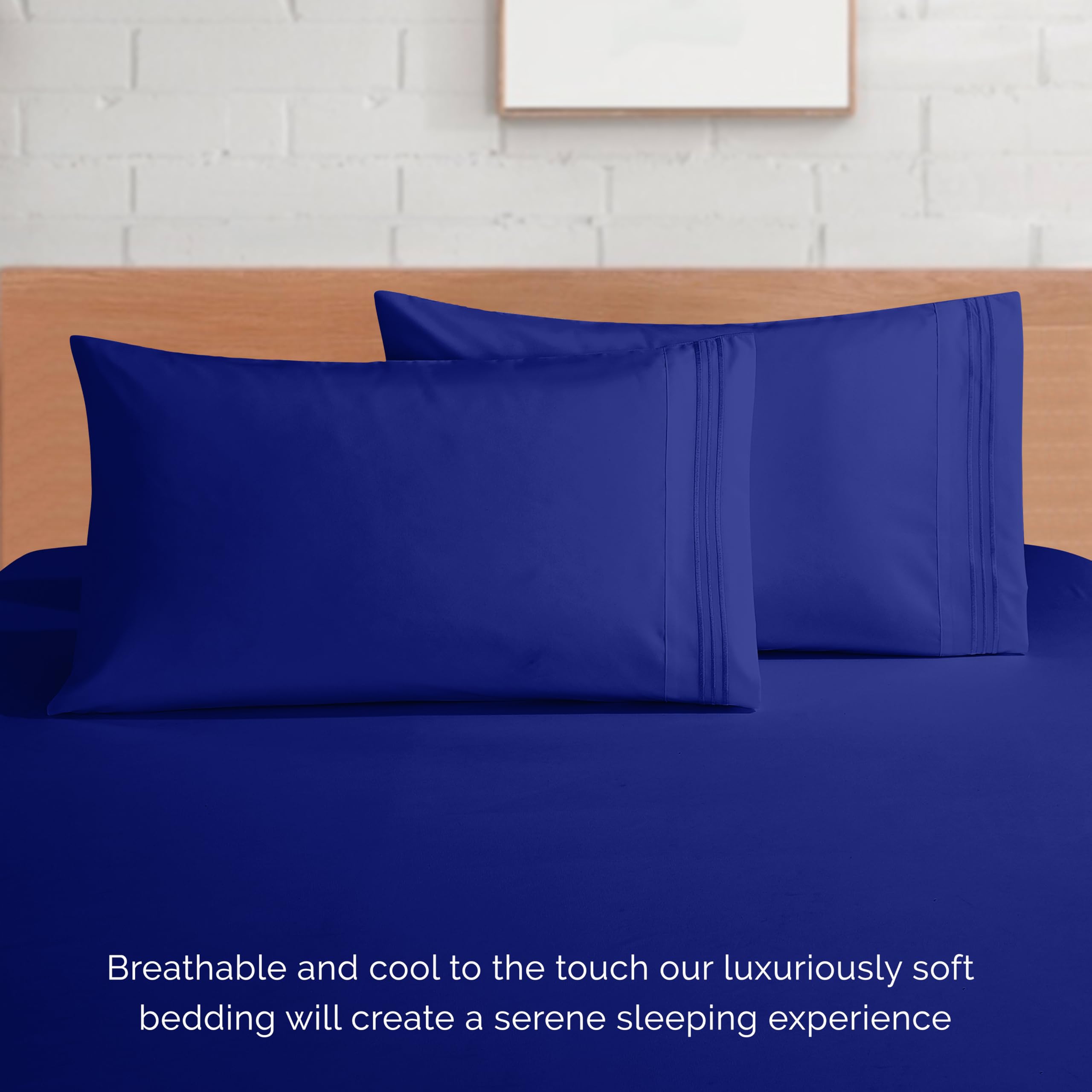 Elegant Comfort flat sheet fully spread on bed demonstrating smooth wrinkle-resistant surface