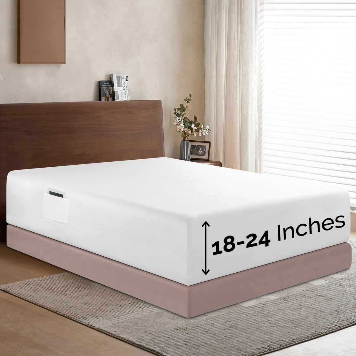 Elegant Comfort front view of fitted sheet packaging showing king size benefits