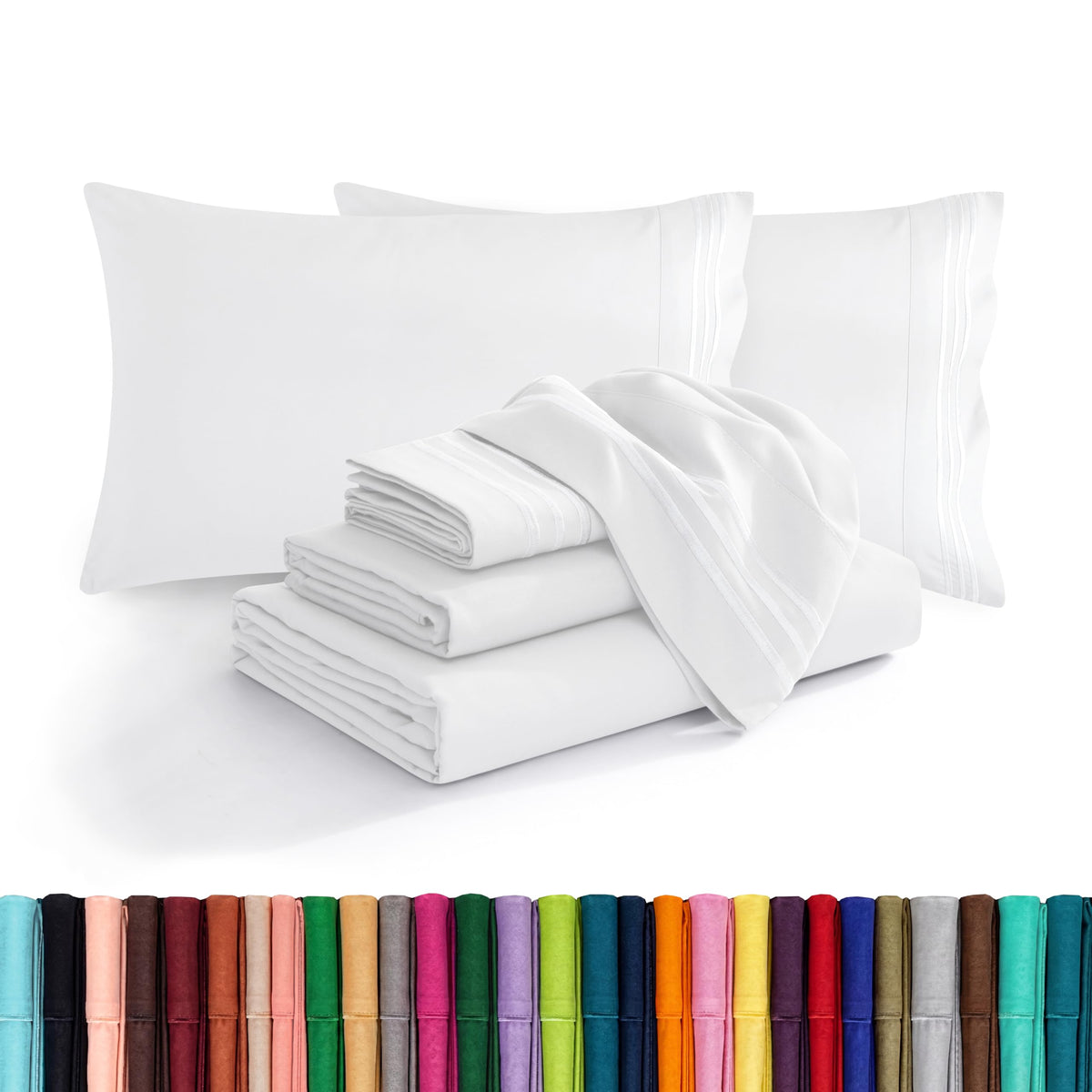 Elegant Comfort front packaging showing six-piece queen set for easy identification
