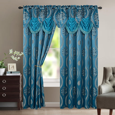 Elegant Comfort front view navy panel showing full-length elegance and coverage