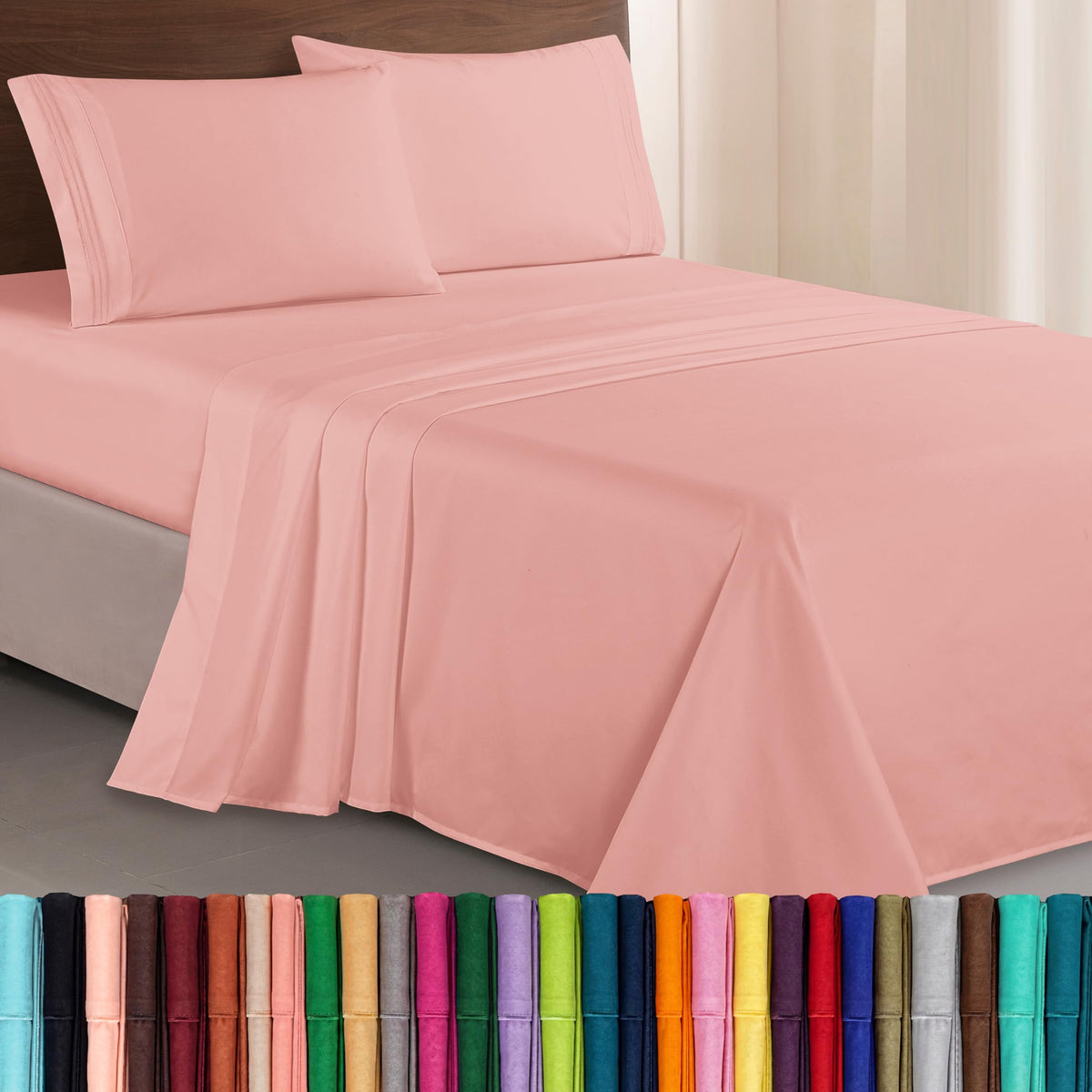 Elegant Comfort folded full set in dusty rose showing neat presentation and inviting softness