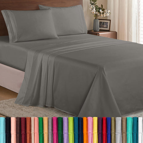 Elegant Comfort full sheet set front view showing neat fit and inviting look