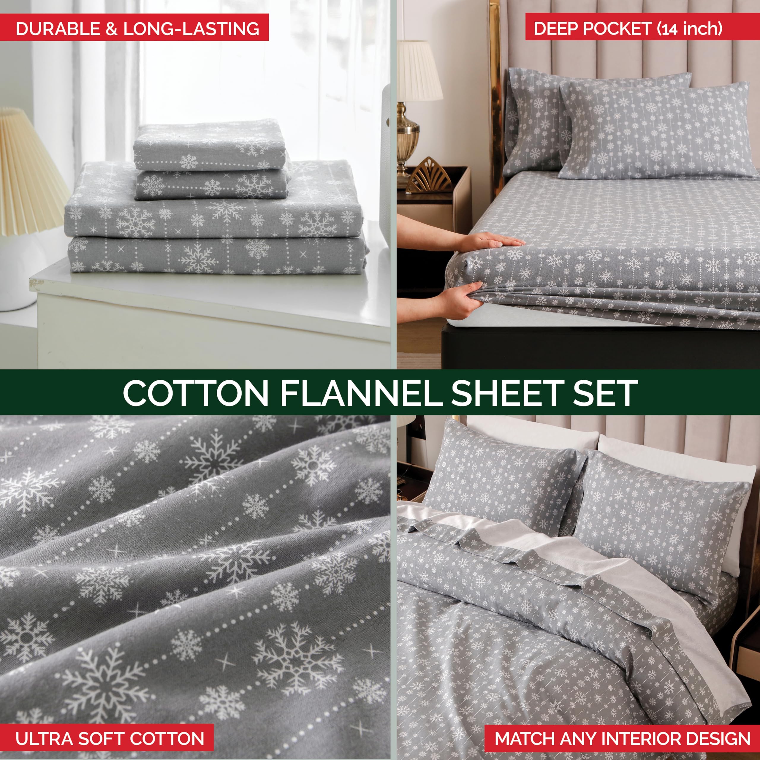 Elegant Comfort styled bedroom with sheets on a bed showing cozy holiday atmosphere