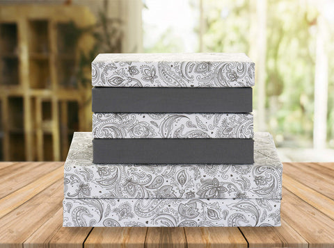 Elegant Comfort front view of grey paisley sheets showing elegant pattern and polished look