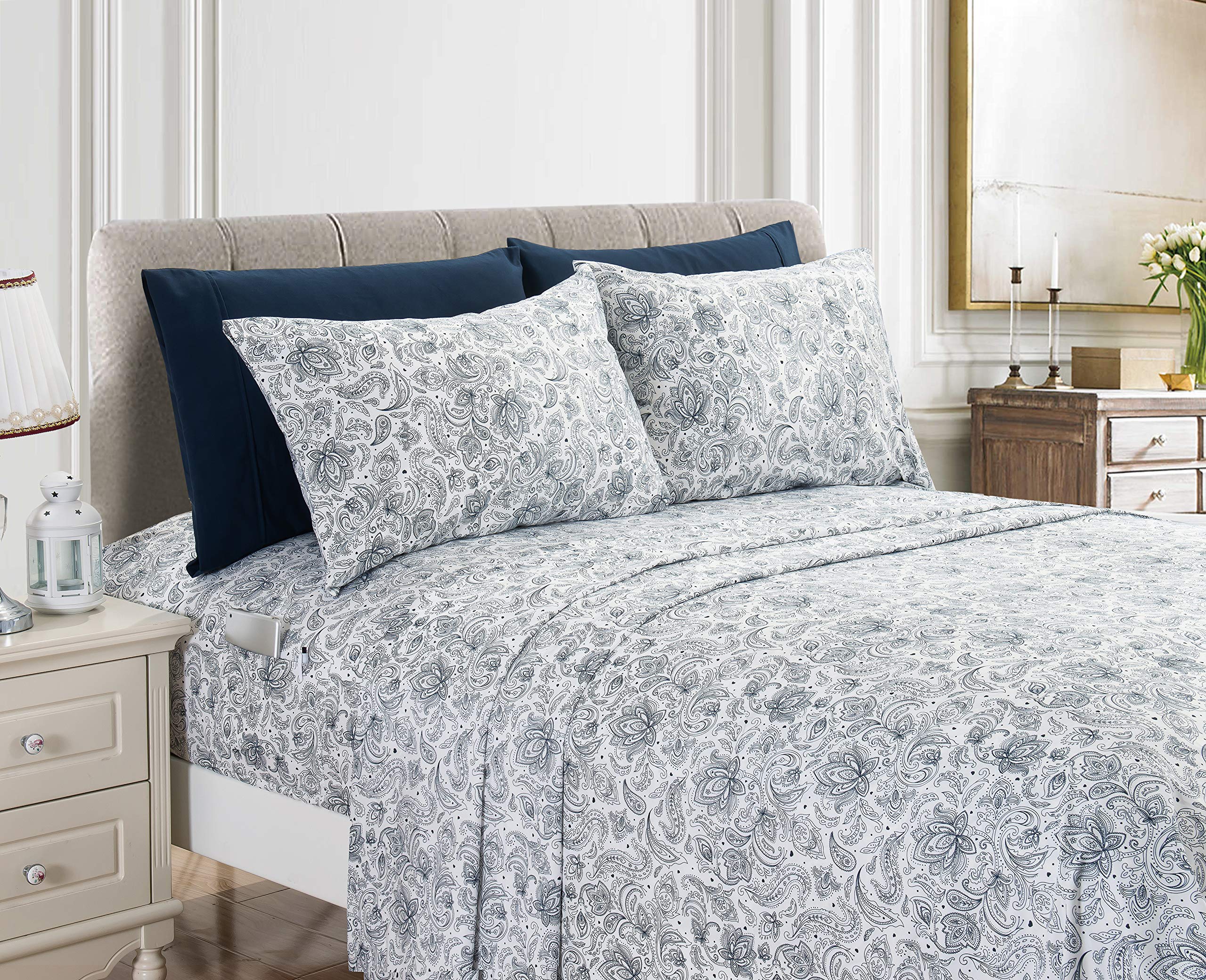 Elegant Comfort paisley print close-up highlighting rich pattern