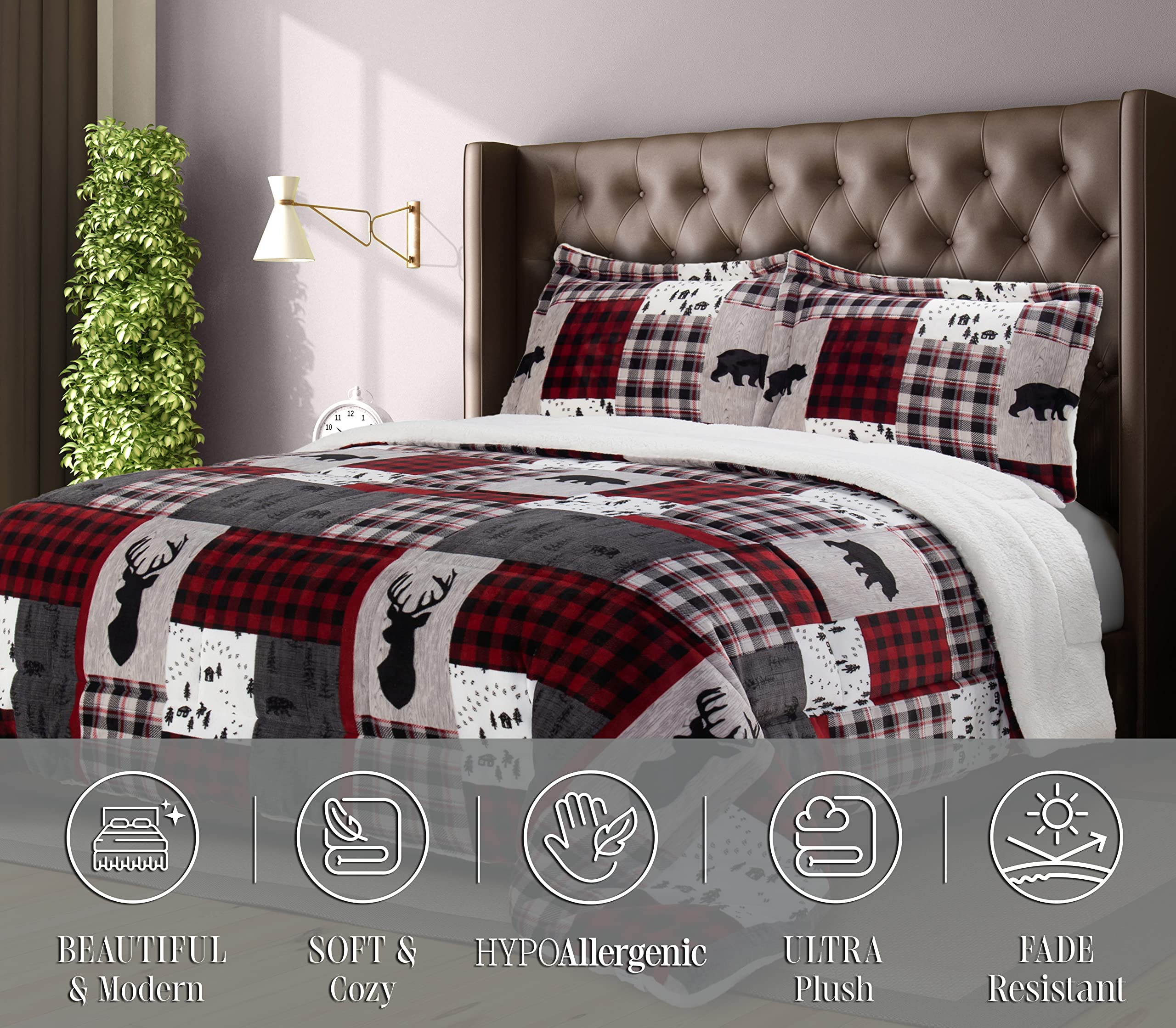 Elegant Comfort close-up of micro-suede patchwork texture highlighting soft feel