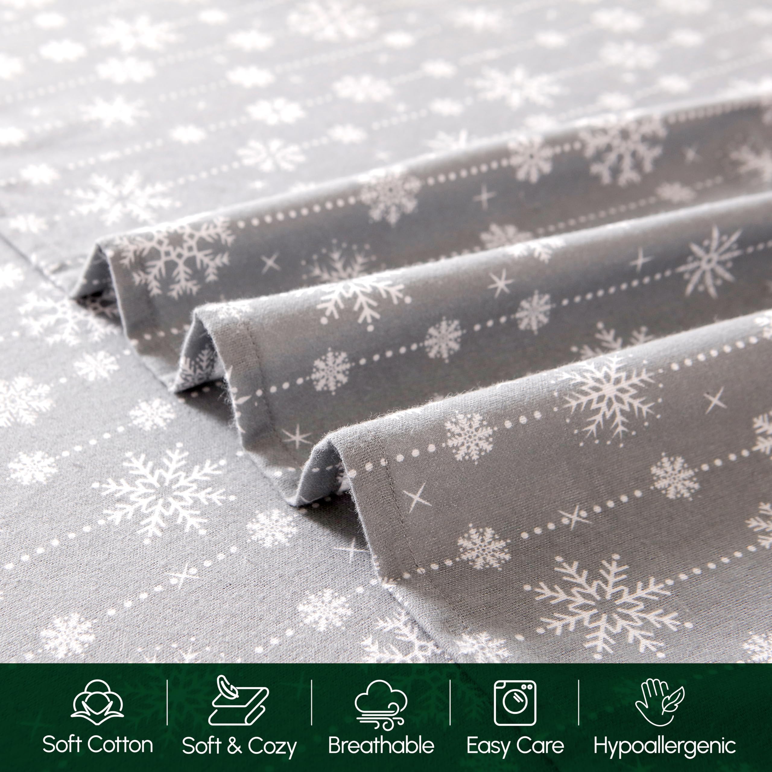 Elegant Comfort snowflake gray pattern repeat highlighting festive seasonal style