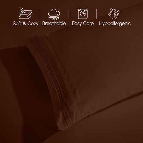 Elegant Comfort folded pillowcase displaying plushness and easy-care convenience
