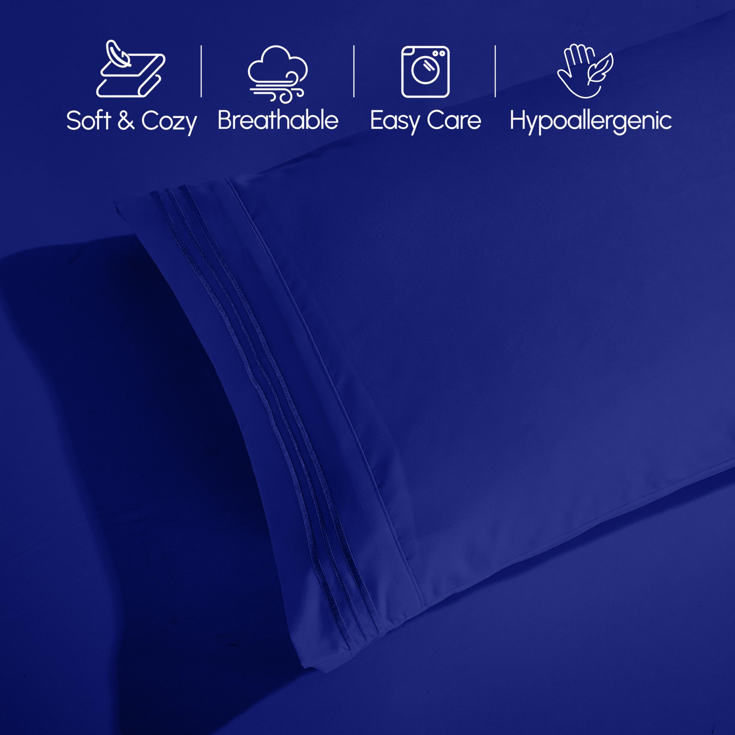 Elegant Comfort two plush pillowcases stacked to show extra softness and coordinated look