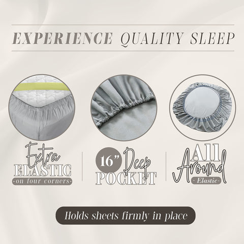 Elegant Comfort four pillowcases stacked neatly illustrating complete king set