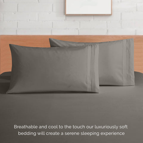 Elegant Comfort pillowcases folded to show plush finish and comfortable support