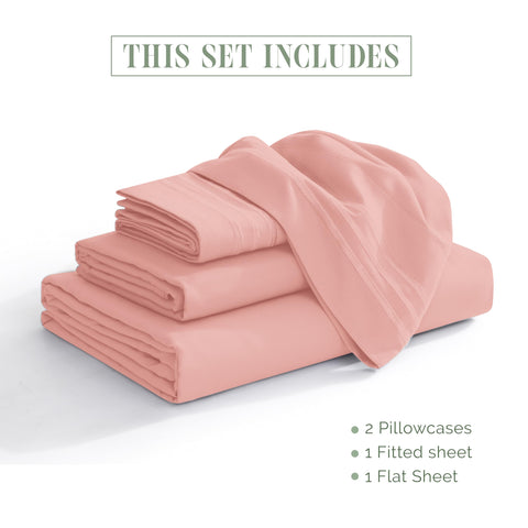 Elegant Comfort pillowcase close-up of three-line embroidery adding refined hotel-style detail
