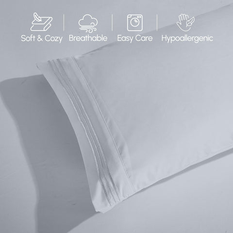 Elegant Comfort two king pillowcases on bed showing ultra-plush comfort