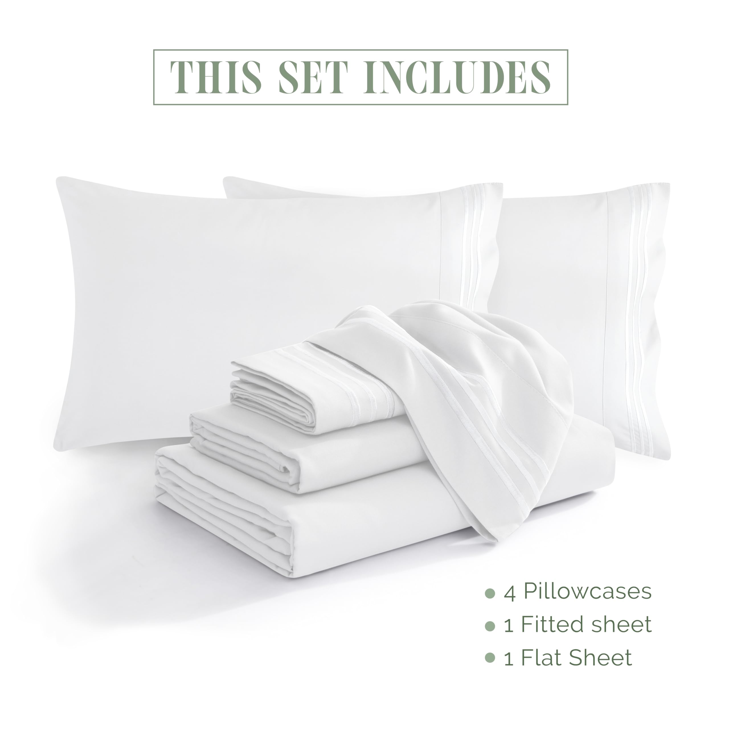 Elegant Comfort plush pillowcases stacked to highlight silky comfort