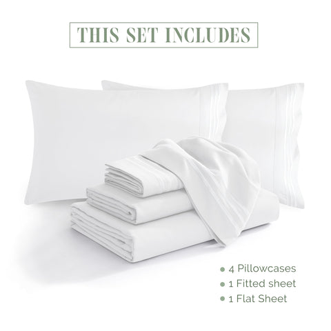 Elegant Comfort plush pillowcases stacked to highlight silky comfort