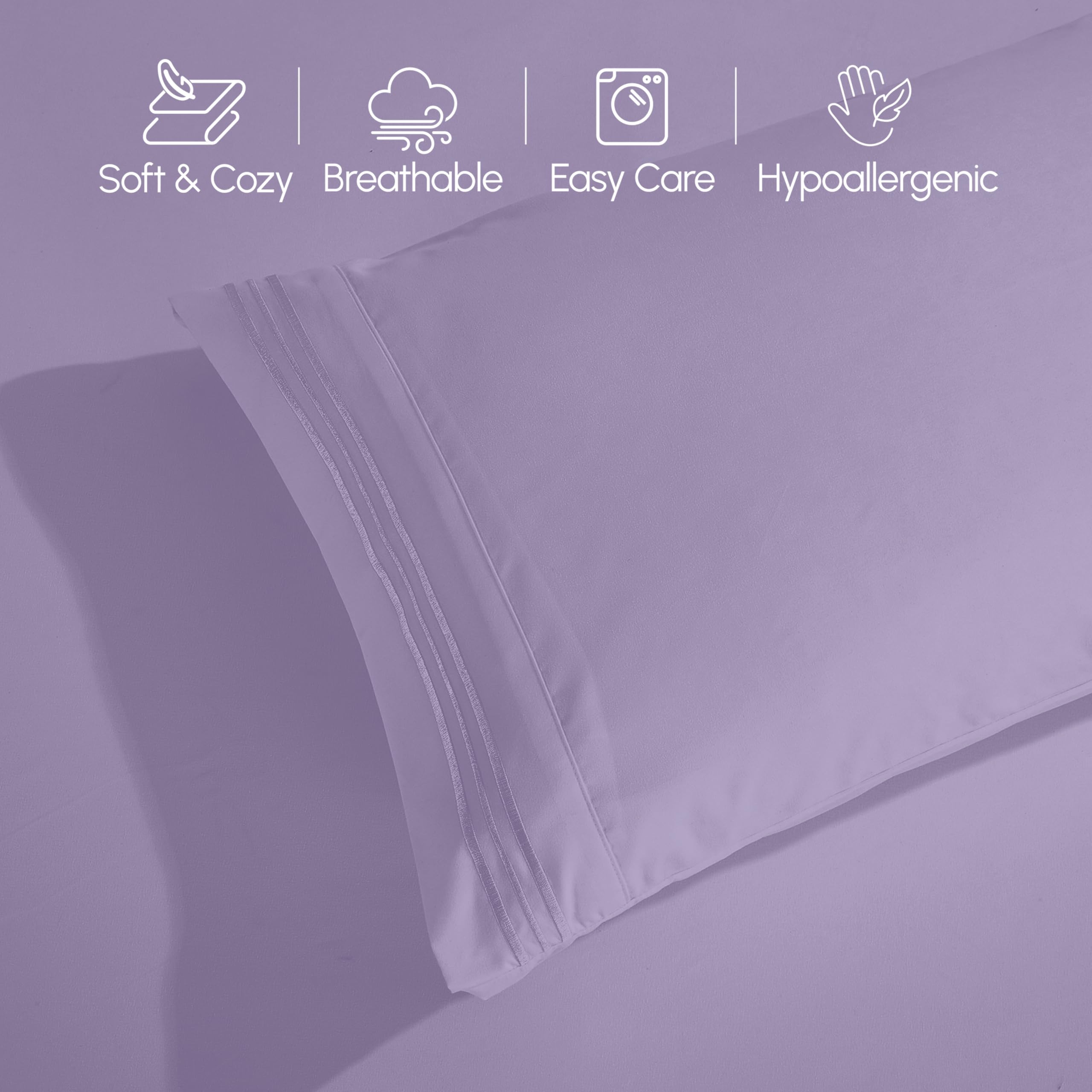 Elegant Comfort two pillowcases on made bed conveying plush comfort and complete set
