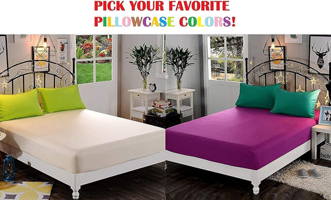 Elegant Comfort fitted sheet on tall mattress demonstrating 18–24 inch fit