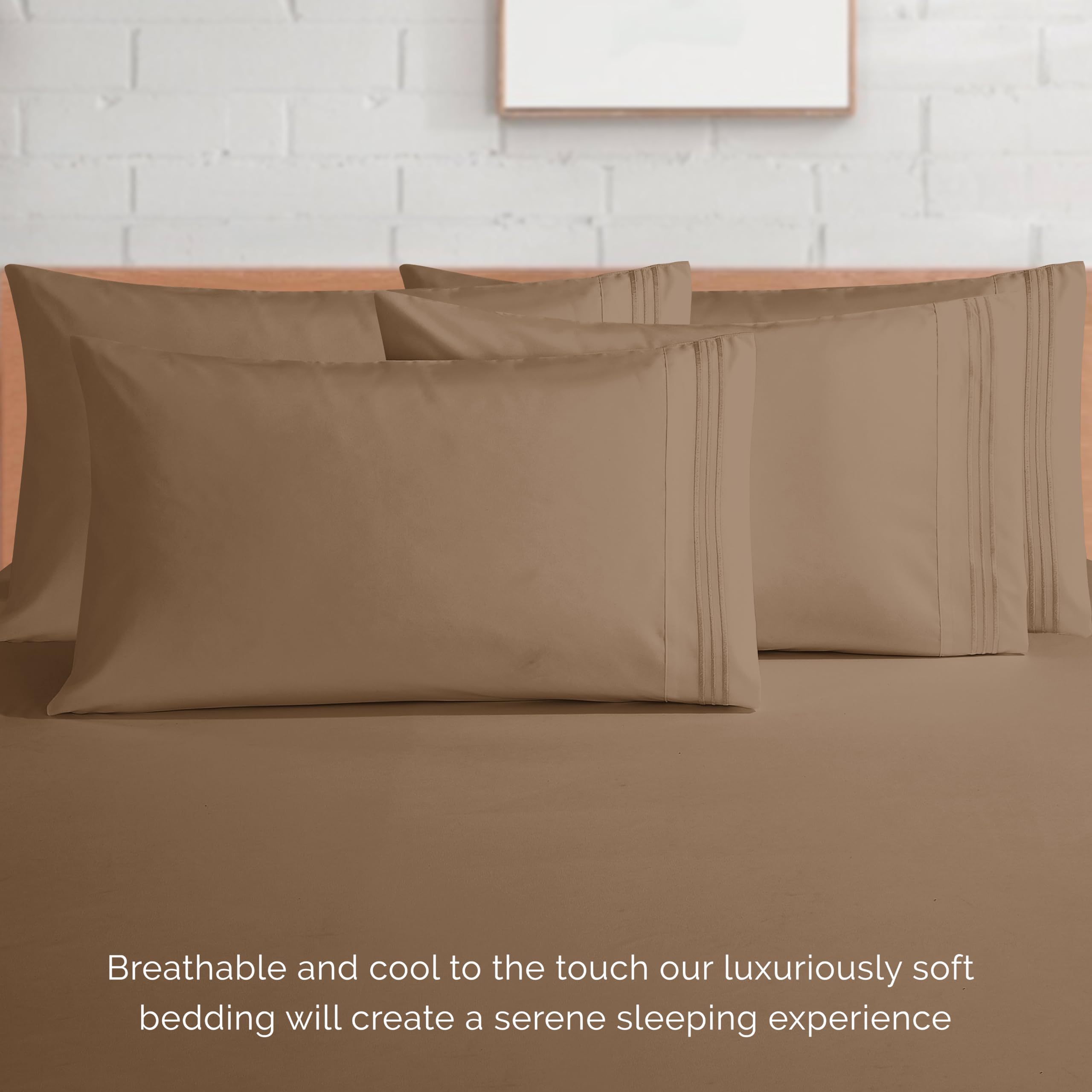 Elegant Comfort sheet set on a made queen bed illustrating hotel-style look