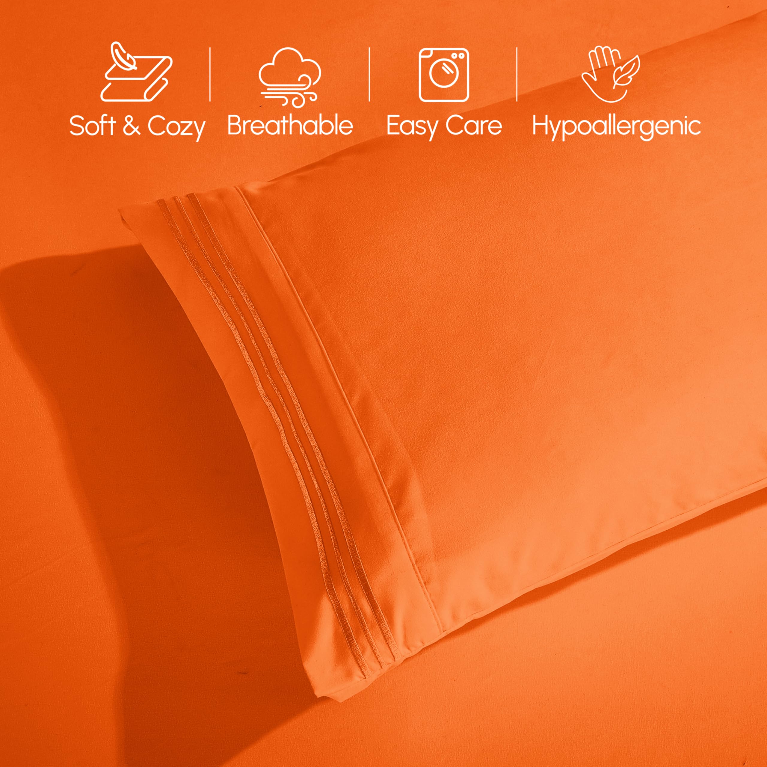 Elegant Comfort queen sheet on mattress showing true-to-size fit advantage