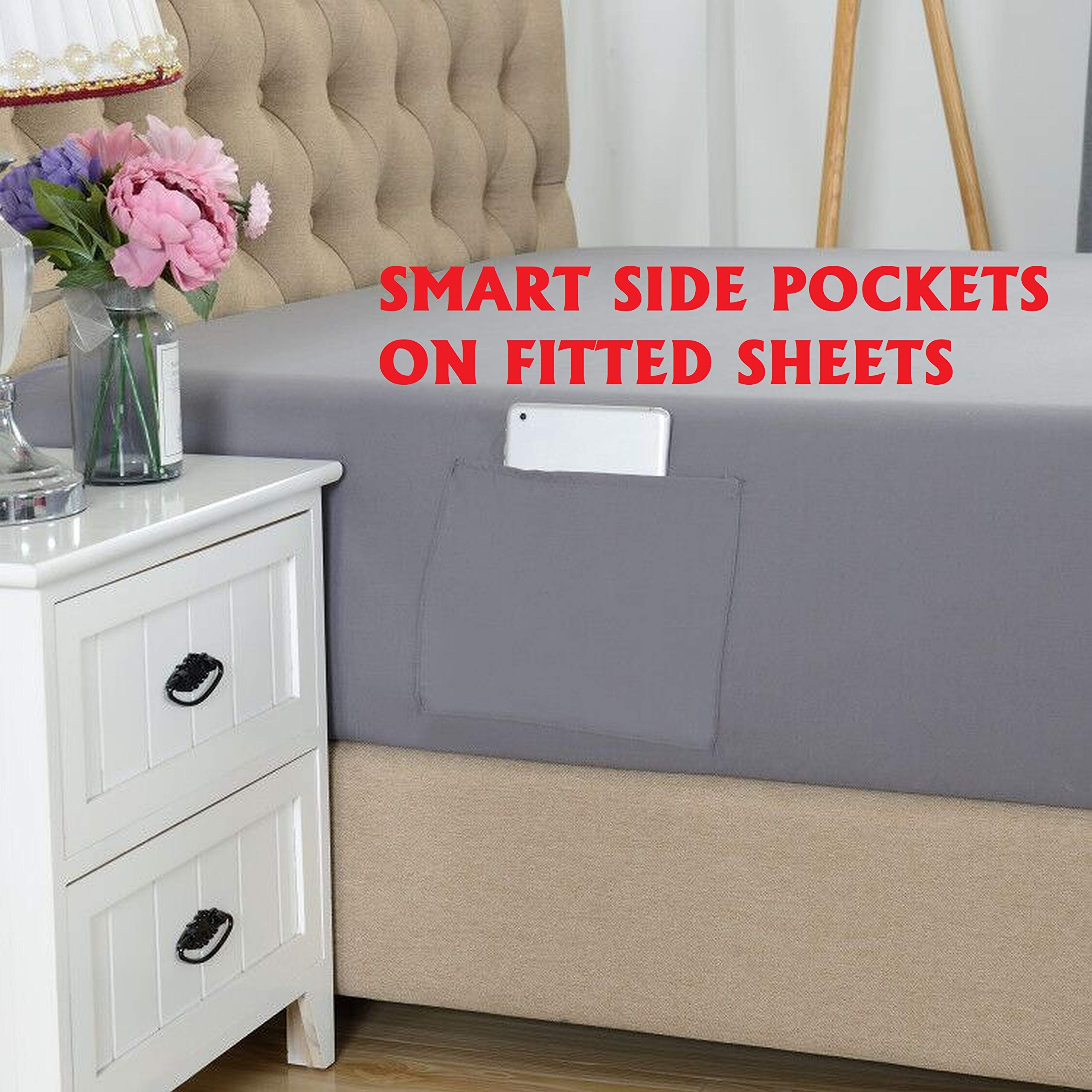Elegant Comfort fitted sheet fitted on mattress showing deep-pocket fit and smooth finish