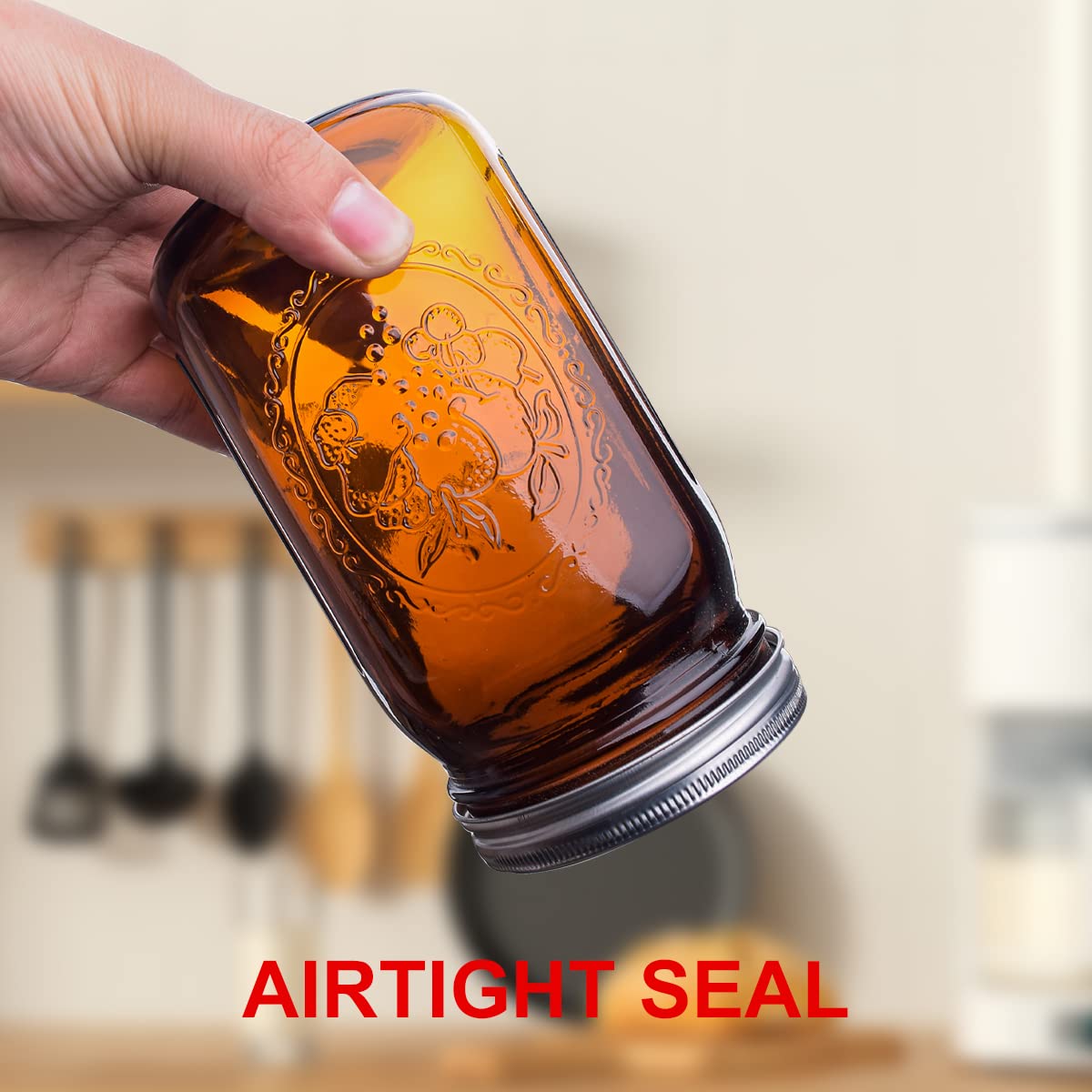 eleganttime amber glass closeup shows thick glass for light protection