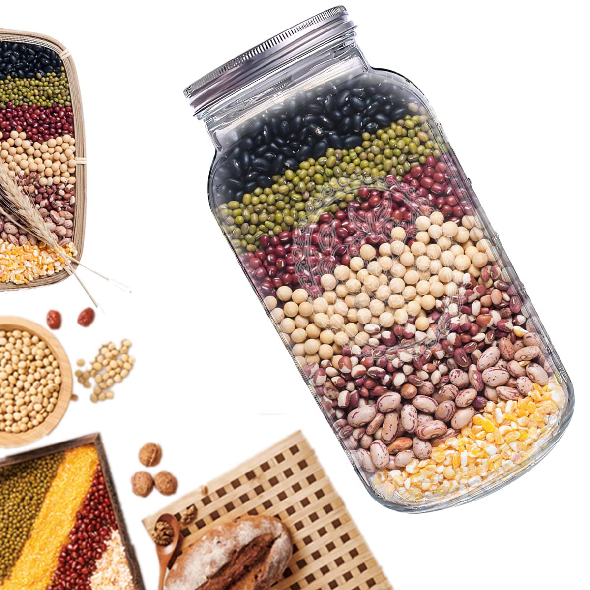 eleganttime styled pantry with jars storing staples showing organized, visible storage benefit