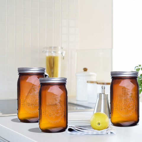 eleganttime jar held in hand to show 32 oz scale and portioning benefit
