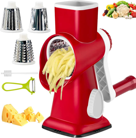 Eleko Meyar front view showing compact rotary grater and handle, space-saving benefit