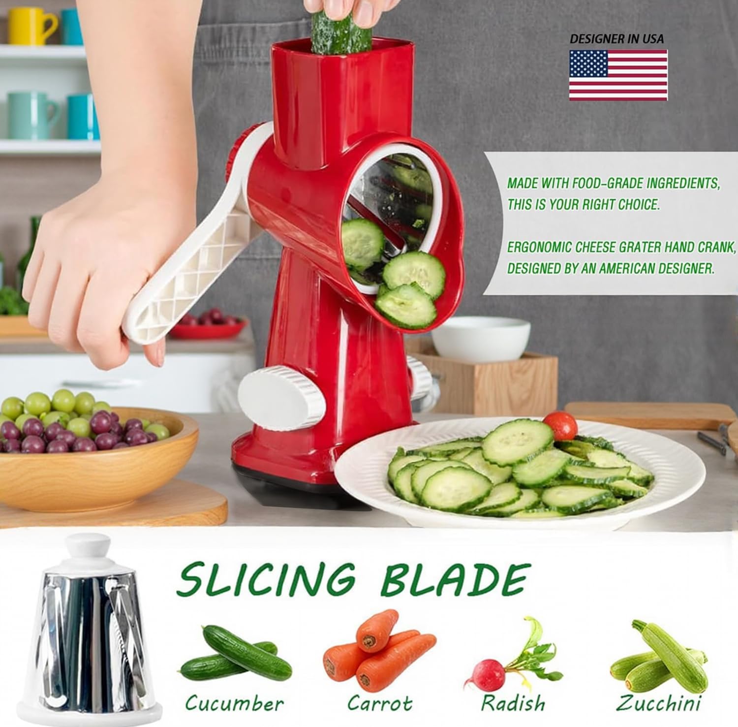 Eleko Meyar close-up of handle and crank, ergonomic grip for effortless turning
