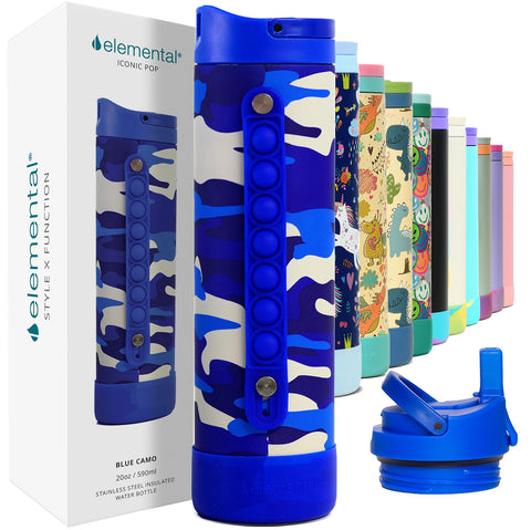 Elemental Iconic front view showing bottle shape and design benefit durable hydration