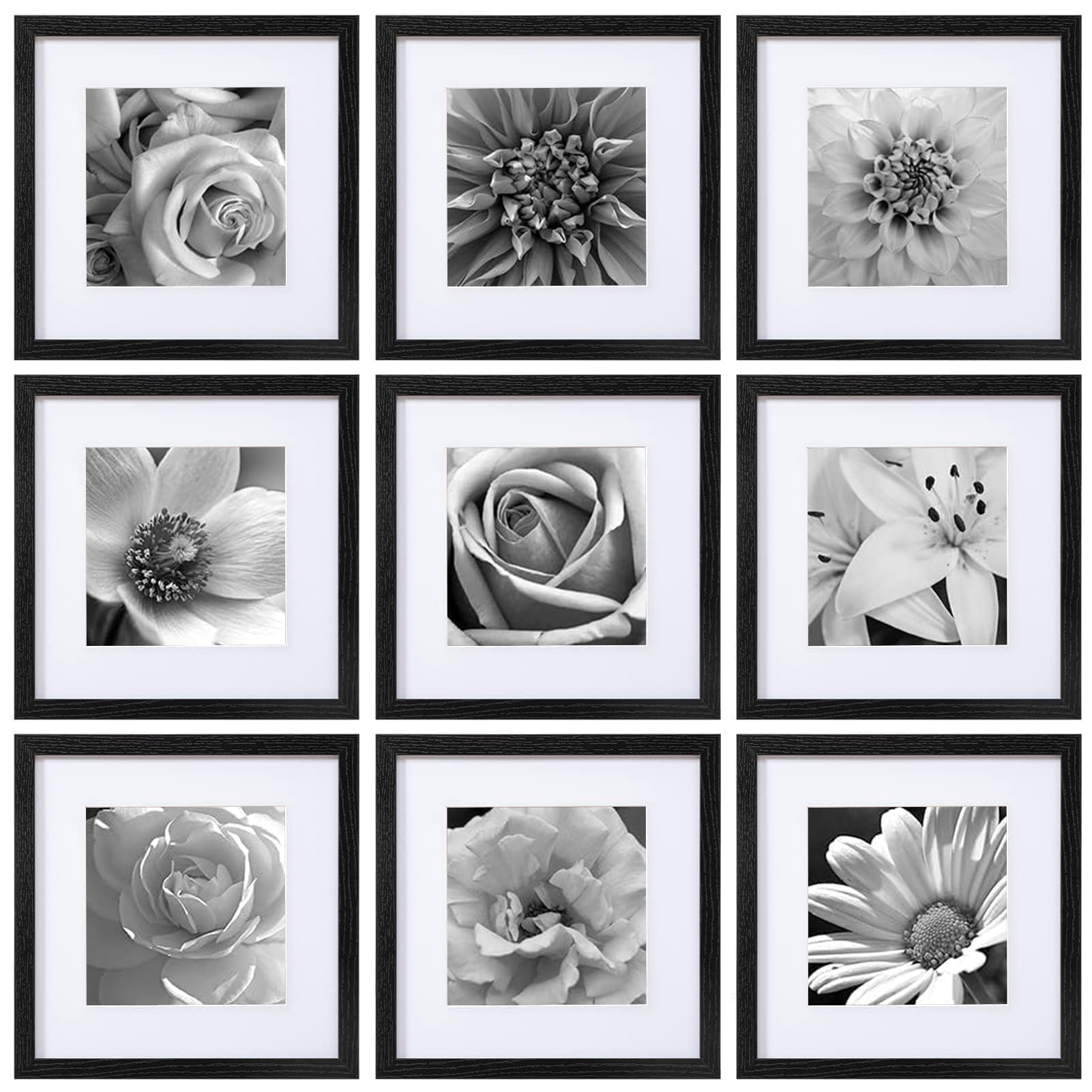 eletecpro front view of nine black frames showing elegant gallery benefit
