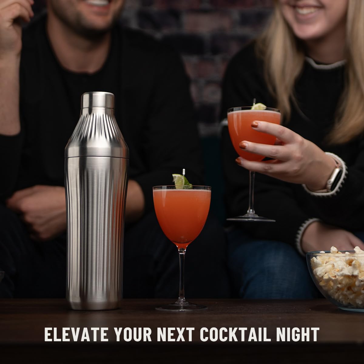 Elevated Craft shaker on home bar showing elegant styling for entertaining
