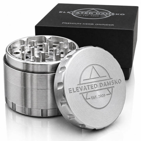 Elevated Damsko front view of grinder, sturdy and compact for everyday seasoning